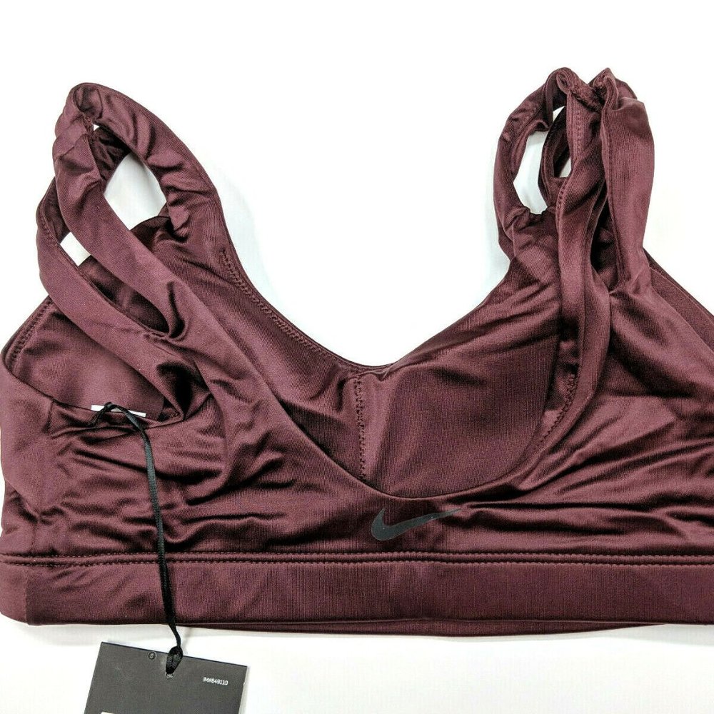 Nike Indy Fitness Sports Bra Womens Maroon Yoga - Picture 2 of 6